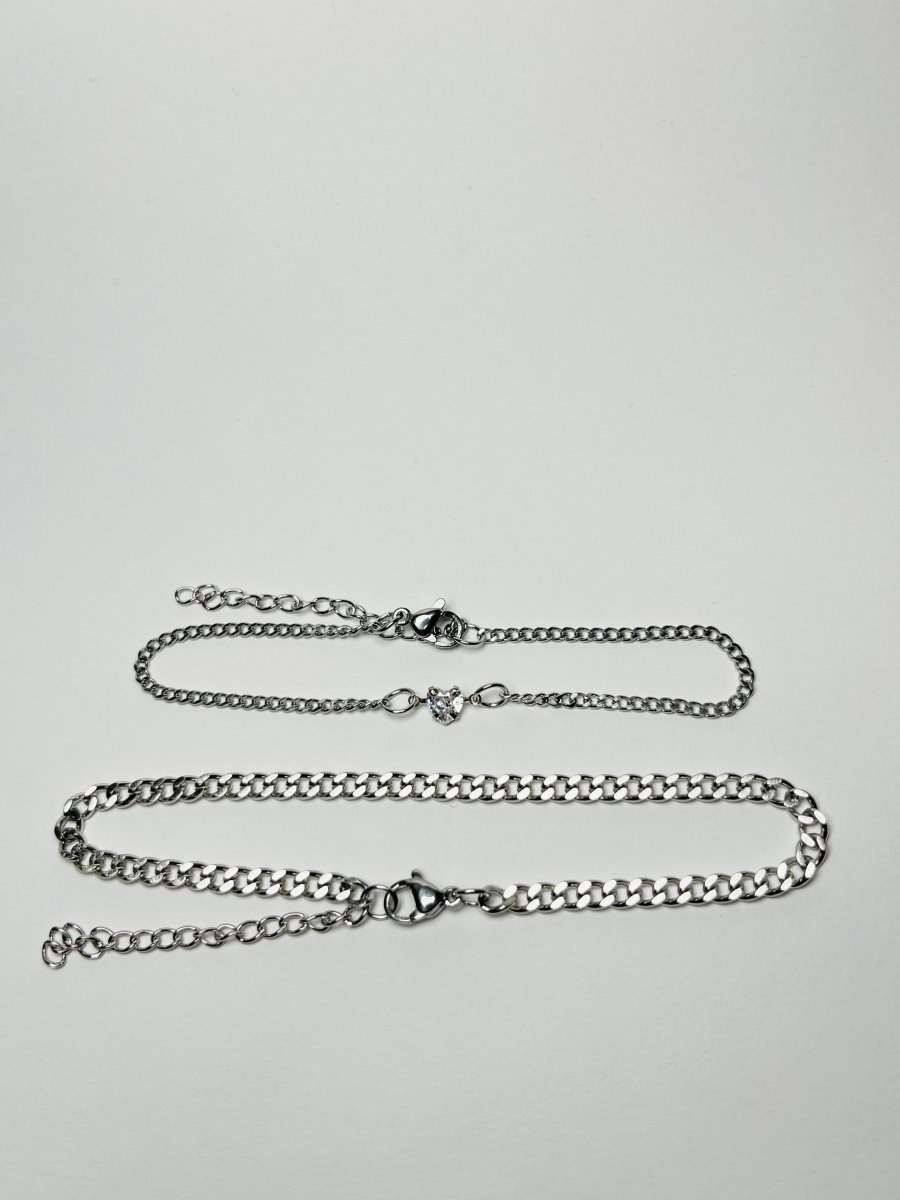 Ferro Jewelry - Páros karkötő - Eterna - Ezüstözött Nemesacél Páros Karkötő